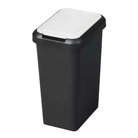 Poubelle de tri sélectif Touch & Lift, noir / blanc