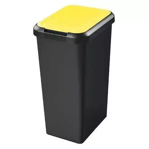 Poubelle de tri sélectif Touch & Lift noir / jaune