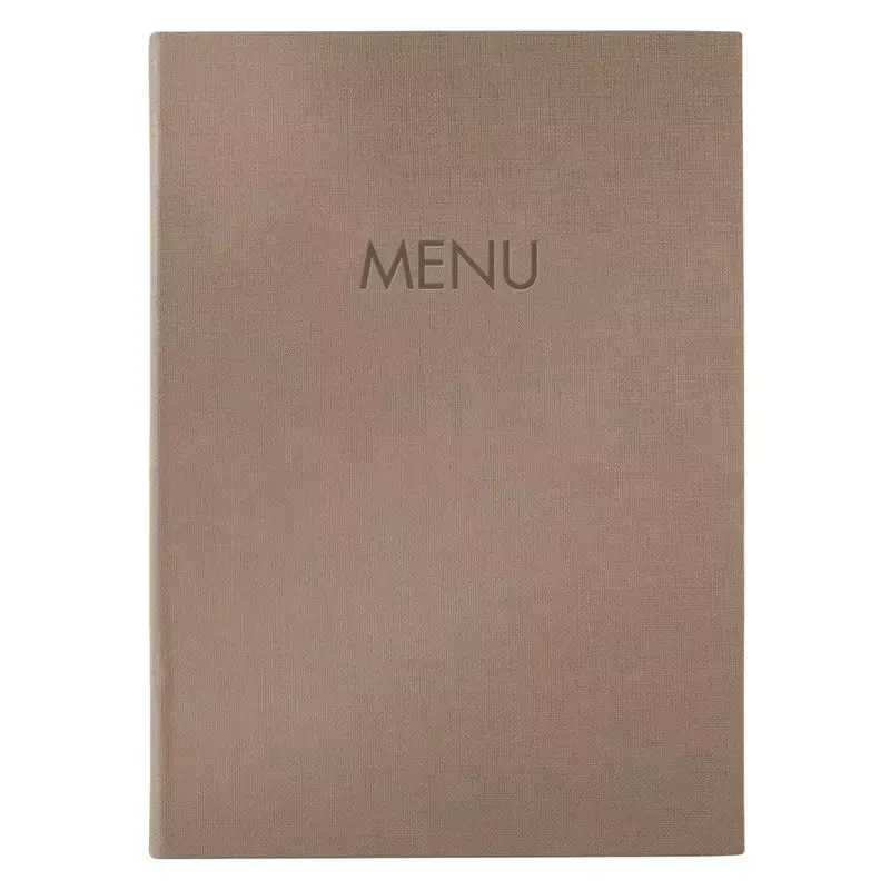 Protège-menu au format A4 à couverture polyuréthane beige