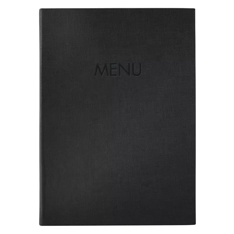 Protège-menu au format A4 à couverture polyuréthane noir