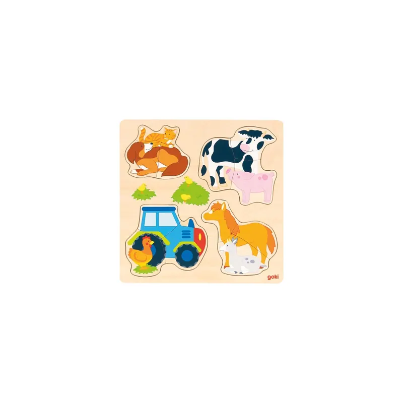 Puzzle, animaux de la ferme - 12pcs Goki 57430