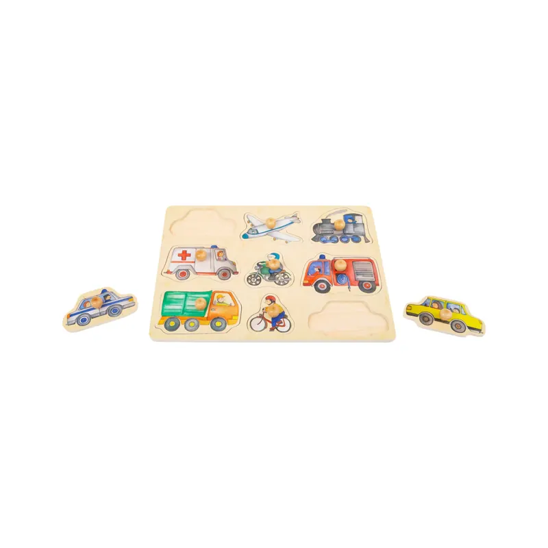 Puzzle avec poignées Les moyens de transport - 9 pièces (bois)