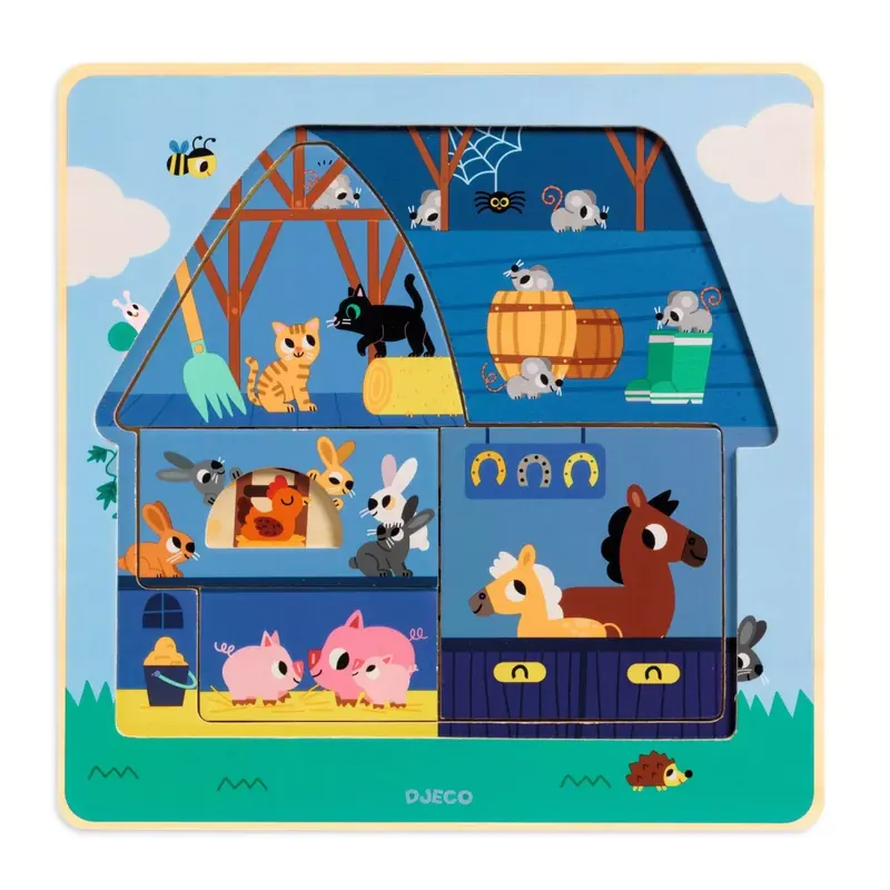 Puzzle Chez Moo - 12 pièces - Jeu Rescapé
