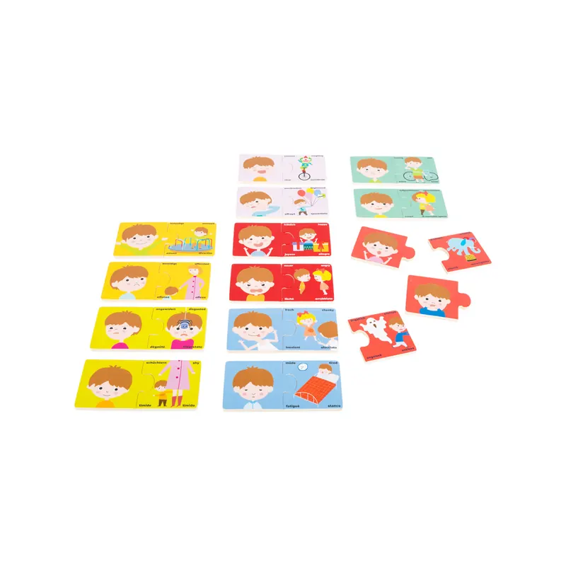 Puzzle d'Association Émotions-Actions - Jeu de Mise en Paires 4 Langues