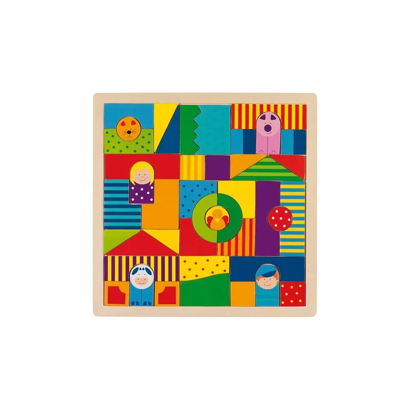 Puzzle de construction mandala en bois (la ferme)