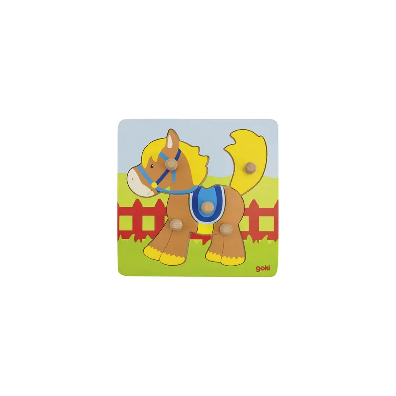 Puzzle du cheval en bois - Jouet d'éveil