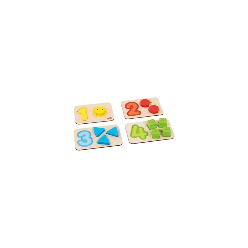 Puzzle en Bois Chiffres et Associations d’Images - Goki | Matériel Éducatif et Mathématique