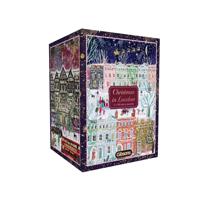 Puzzle Gibsons Christmas in London - 3 x 500 pièces