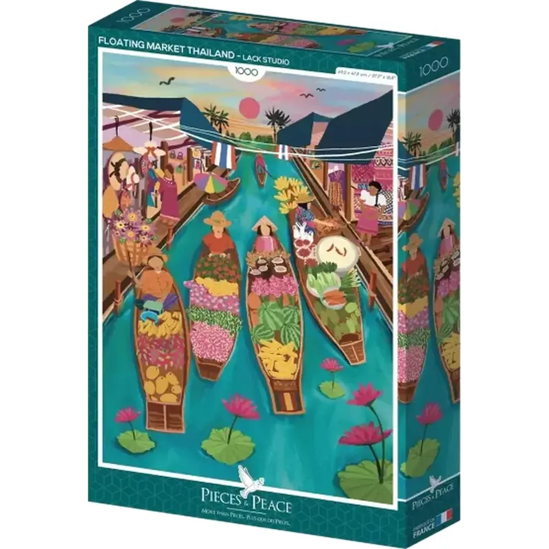 Puzzle Marché Flottant En Thaïlande - 1000 Pièces