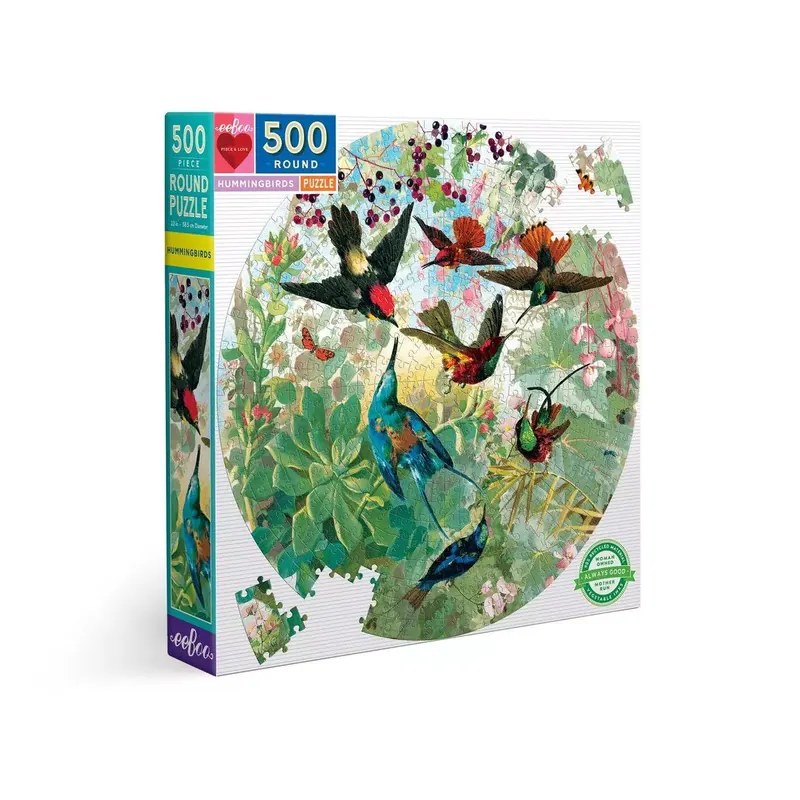 Puzzle Rond Hummingbirds - 500 pièces