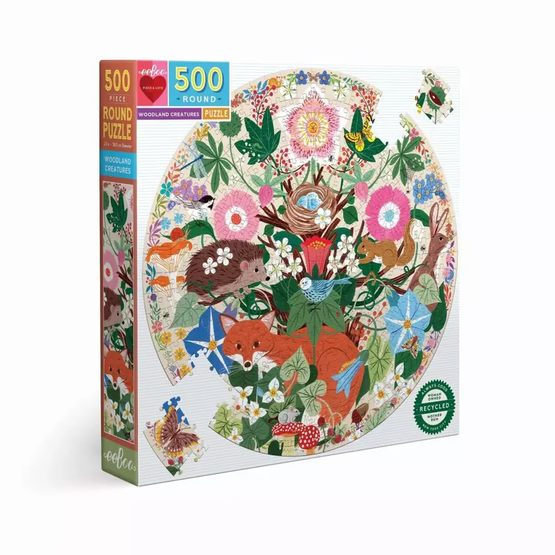 Puzzle Rond Woodland Creatures - 500 pièces