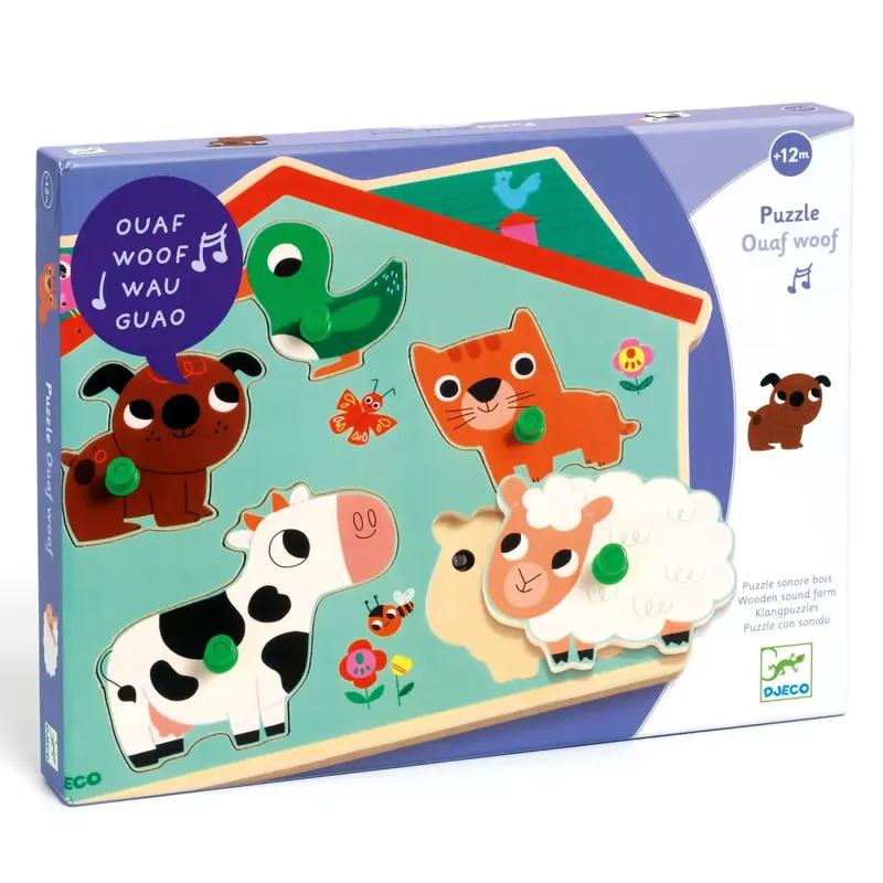 Puzzle Sonore Ouaf Woof - 5 pièces