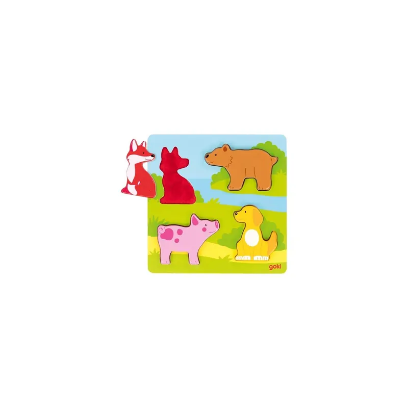Puzzle tactile des animaux Goki - Différentes textures sensorielles