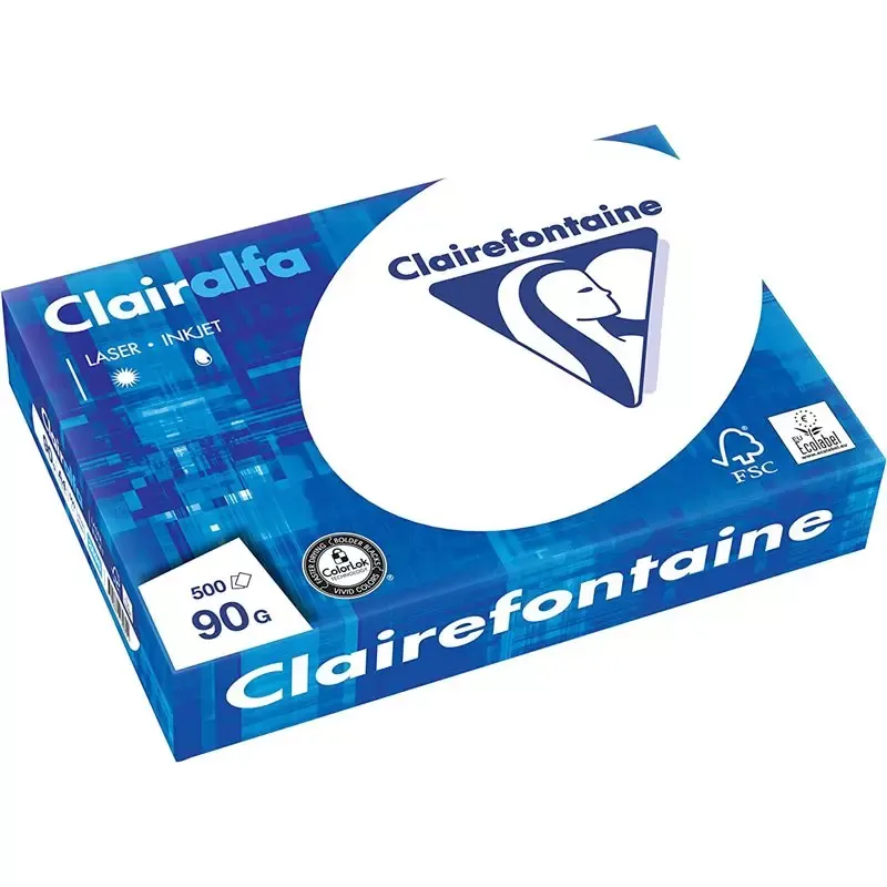 Ramette de papier Clairefontaine A4 90 g extra blanc (500 feuilles)