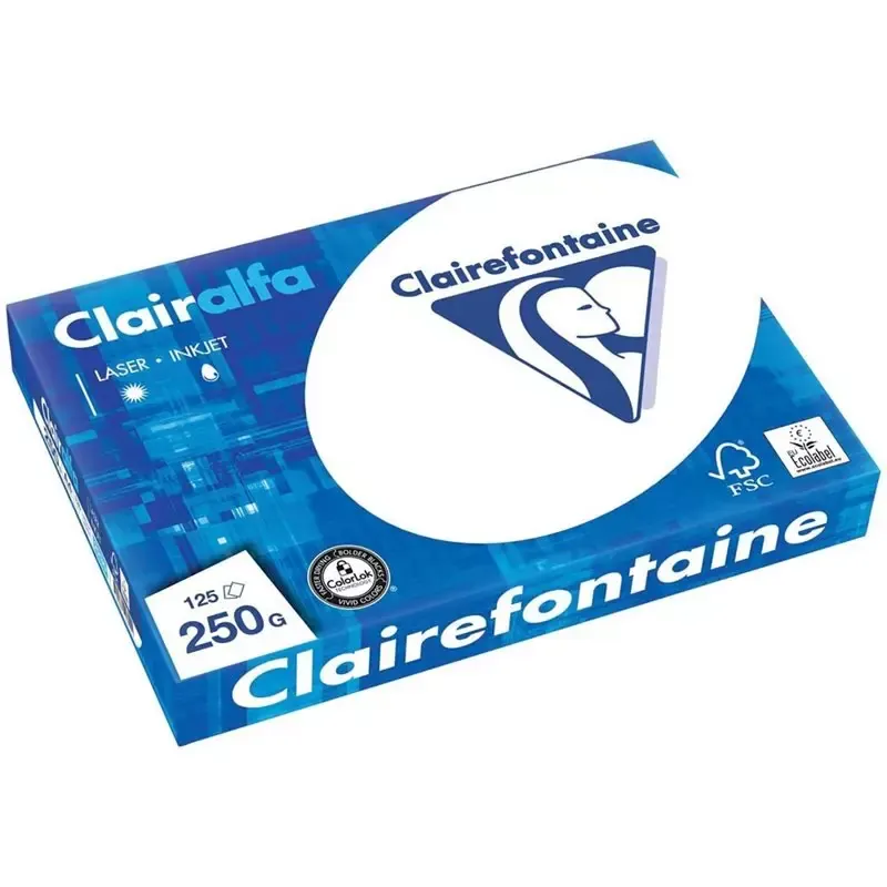 Ramette de papier multifonction Clairalfa  A4 - 250 g/m2 - extra blanc - 125 feuilles