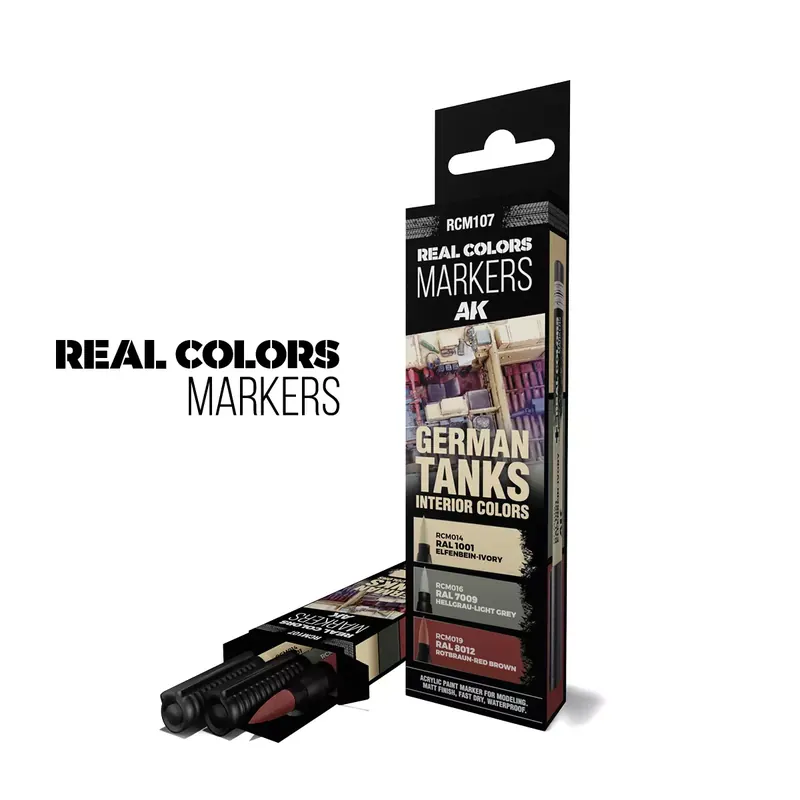 Real Colors Markers Set : German Tanks Interior Colors - AK Interactive