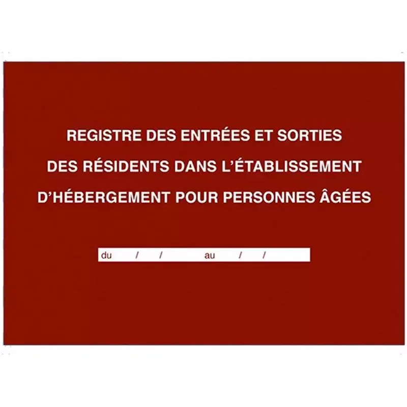 Registre entrées et sorties pour maison de Retraite ou EHPAD - ELVE