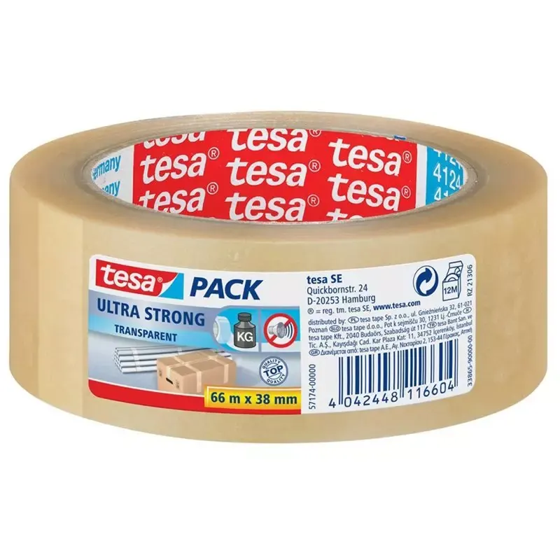 Rouleau adhésif Tesapack - ultra puissant  - 38 mm x 66 m - incolore