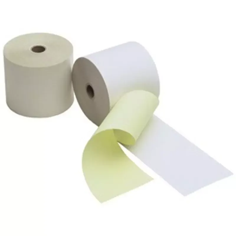 Rouleaux caisse - 2 plis blanc/jaune - 57 mm x 25 m x 12 mm - diamètre 70 mm