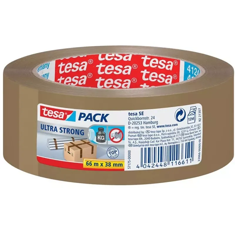 Ruban adhésif d'emballage tesa tesapack Ultra Strong PVC marron 38 mm x 66 m