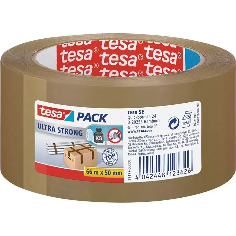 Ruban adhésif d'emballage tesa tesapack Ultra Strong PVC marron 50 mm x 66 m