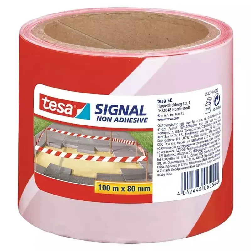 Ruban de signalisation Rubalise blanc et rouge - 100m x 8cm