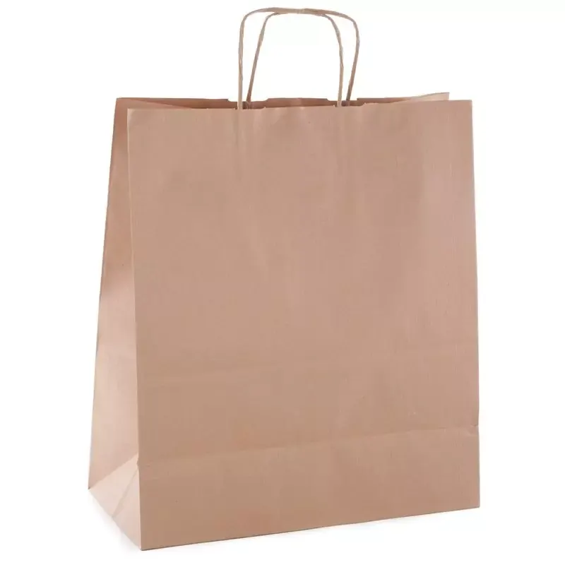 Sac cabas kraft brun à poignées torsadées 25 x 11 x 31 cm lot de 50