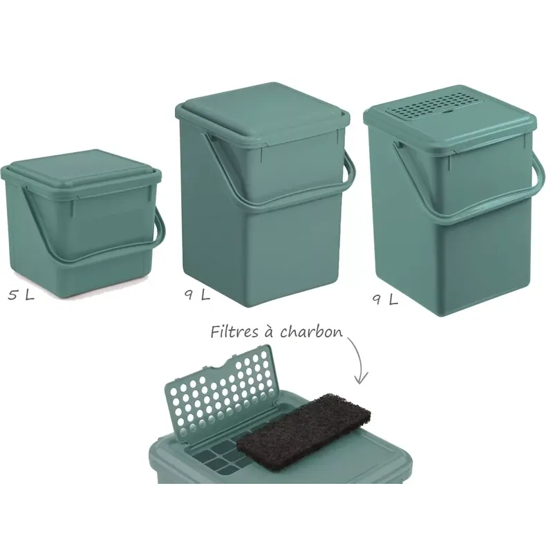 Seau à compost en plastique recyclé, accessoires, rotho