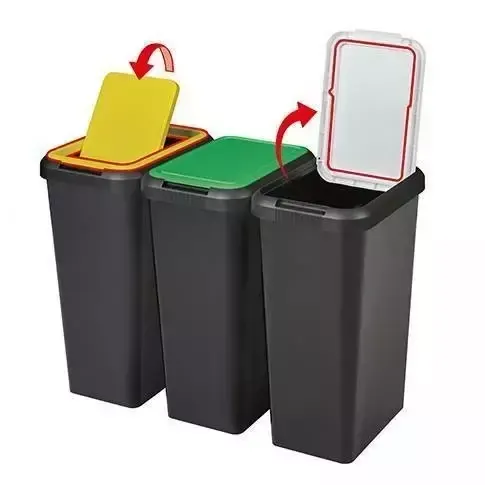 Set de 4 poubelles de tri sélectif Touch & Lift