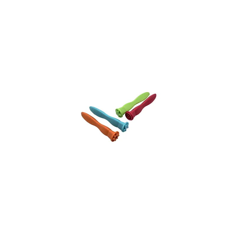 Set de 4 tampons ergonomiques Soft Grip motifs créatifs - fleurs, spirale, éclaboussures