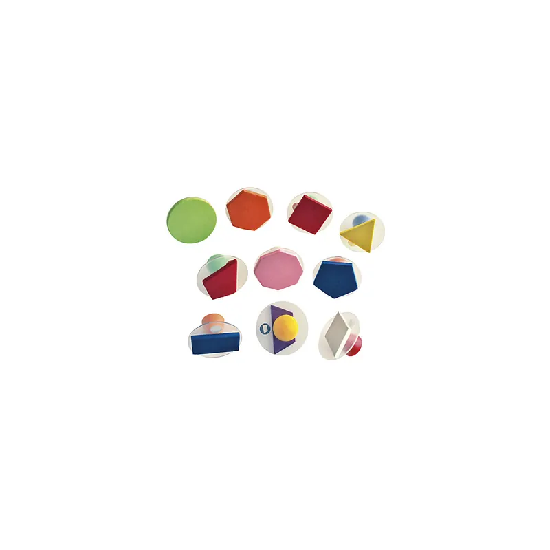 Set de Grands Tampons Géométriques Ergonomiques (10 Pièces) - Formes pleines