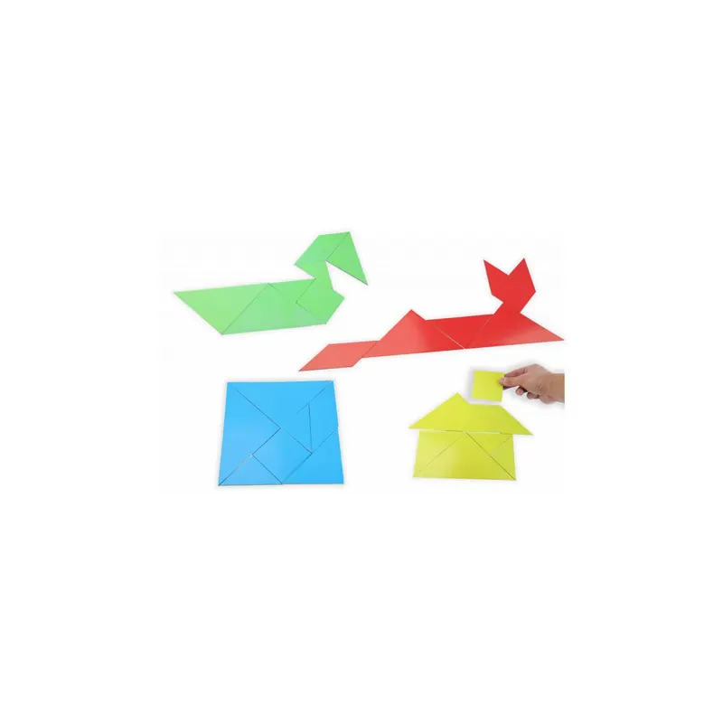 Tangram magnétique en 4 couleurs – 28 pièces pour tableau