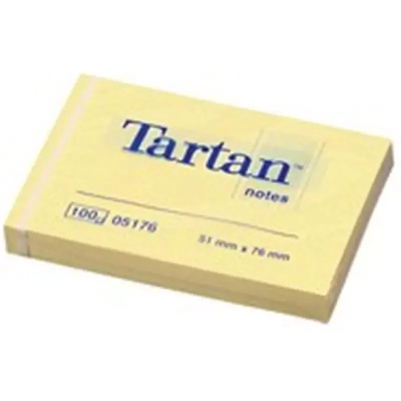 Tartan 12 bloc-notes repositionnable - 127 x 76 mm - jaune clair