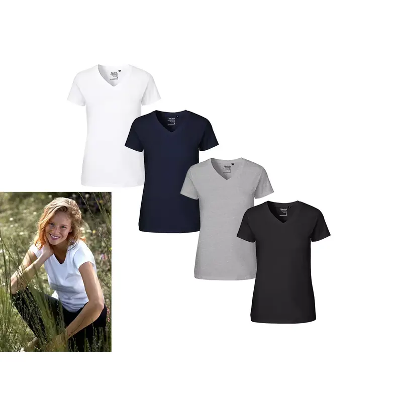 Tee-shirts femme col en V en coton bio