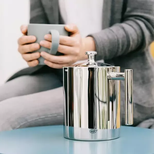Théière, en inox poli, avec filtre intégré, TEA POT