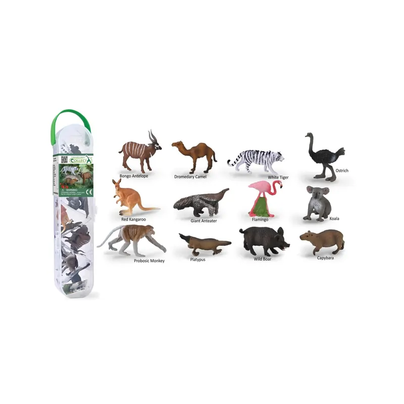 Tube CollectA A1219 | 12 Mini Animaux Sauvages Collection 2025