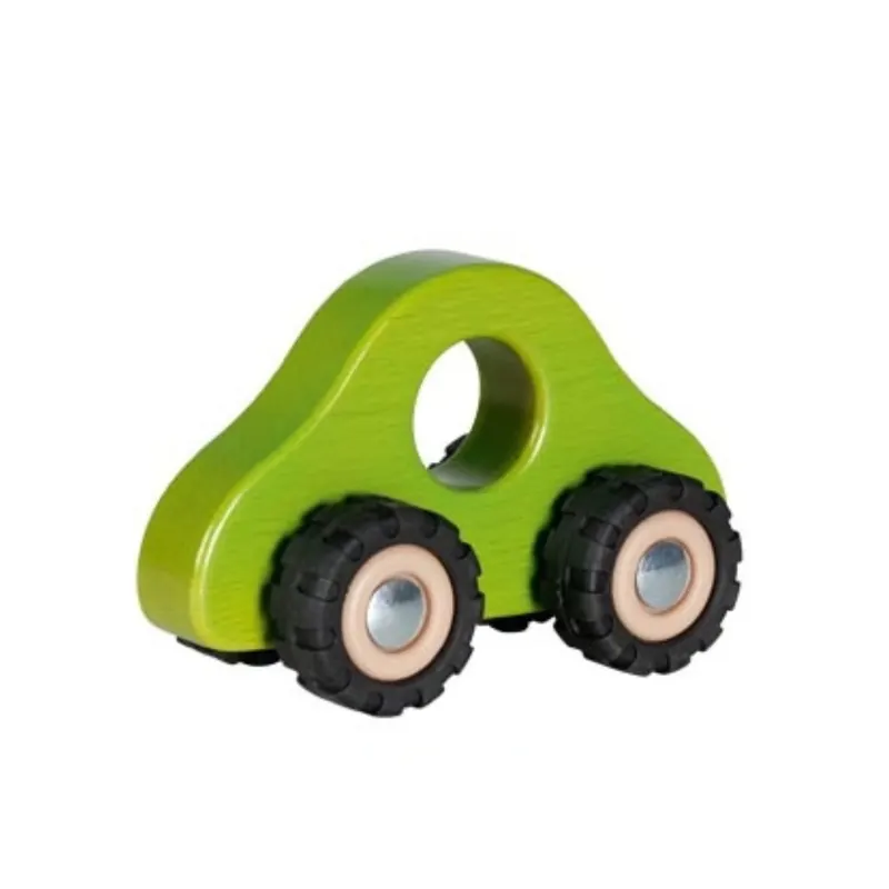 Voiture à saisir en bois verte - Jouet bébé 1 an