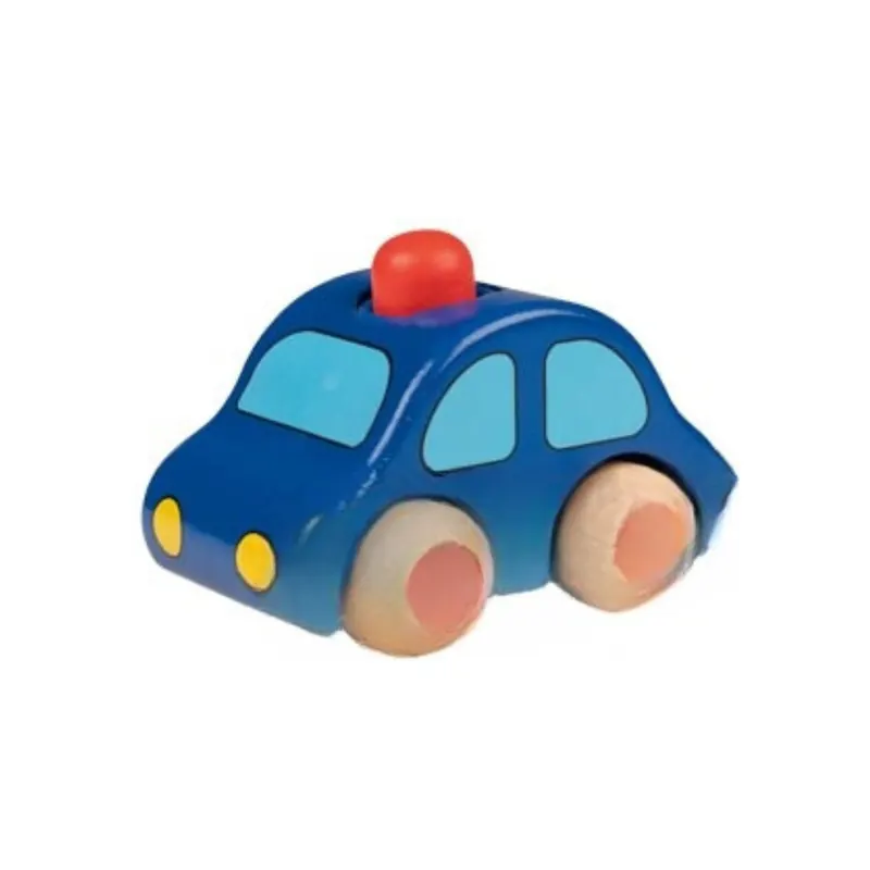 Voiture en bois avec klaxon bleue - Jouet pour bébé 1 an