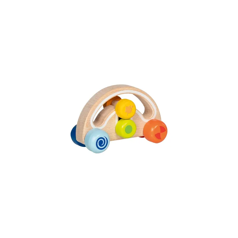Voiture ronde en bois à saisir - Jouet bébé 1 an